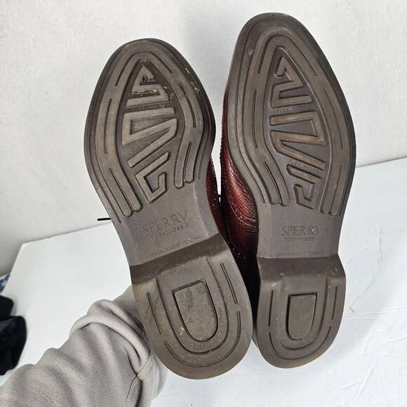 Sperry Men's Longwing Oxford Wingtip Shoes Brown 9 - Picture 8 of 9